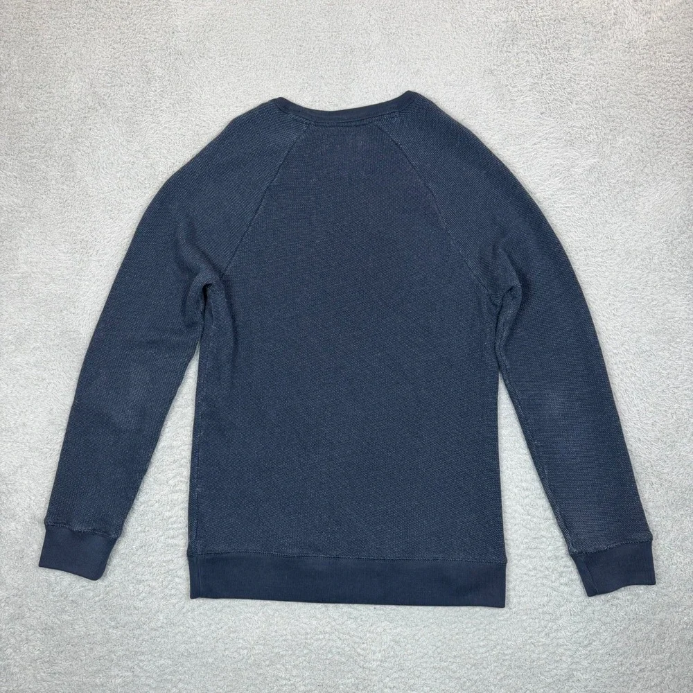 Vintage Y2K Hollister California Mens S Navy Blue Knit Logo Crewneck Sweatshirt